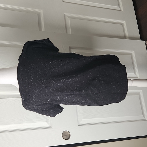 J AMERICA BLACK T SHIRT WITH SILVER STRANDS AND GLITTER GRAPHIC - Picture 3 of 6